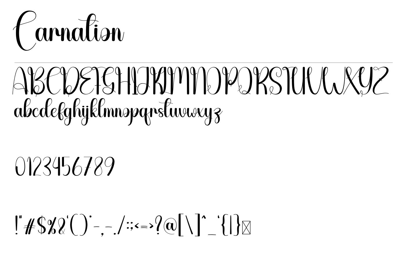 Carnation Font preview