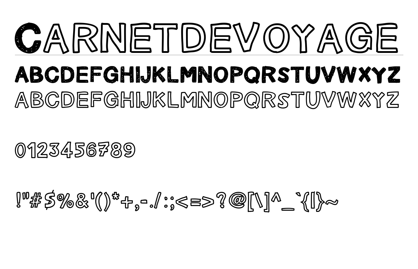 Carnetdevoyage Font preview