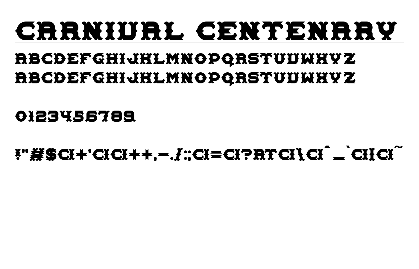 Carnival Centenary Font preview