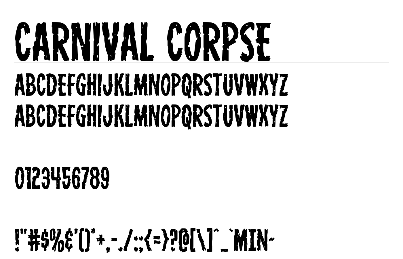 Carnival Corpse Font preview