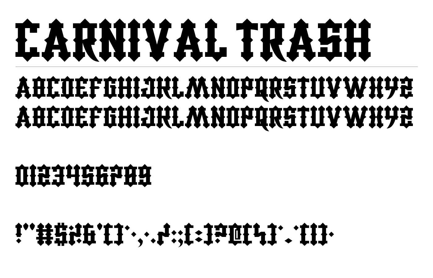 Carnival Trash Font preview