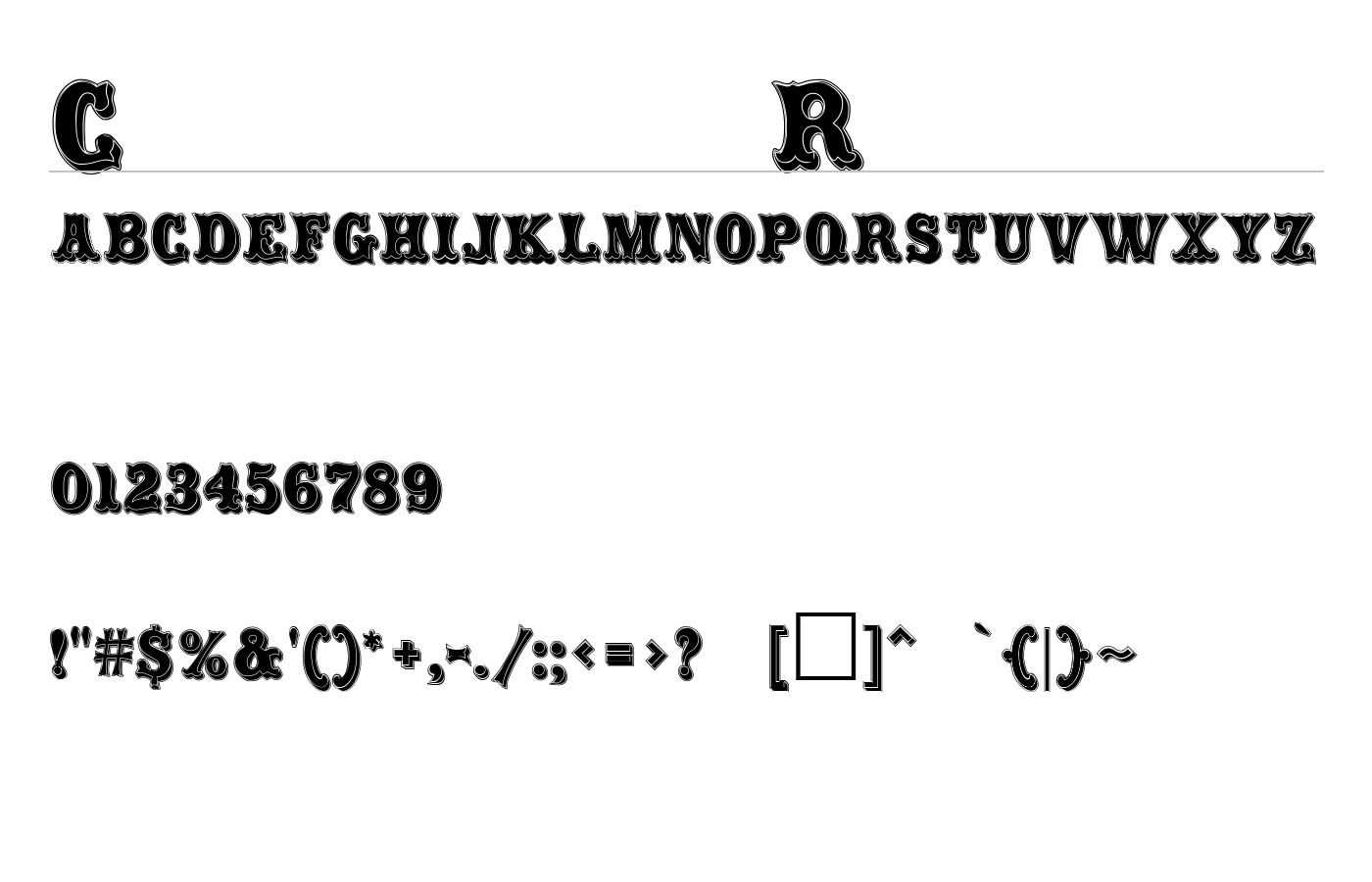 Carnival Rimmed Font preview
