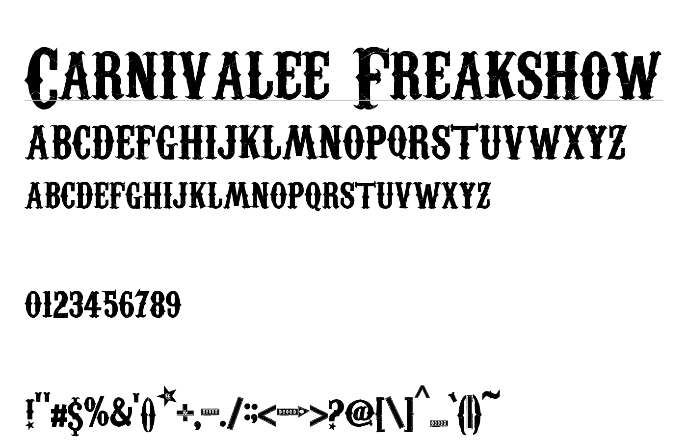 Carnivalee Freakshow Font preview