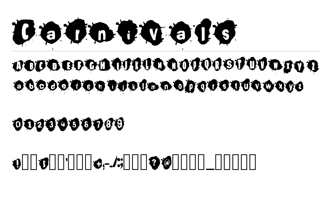 Carnivals Font preview