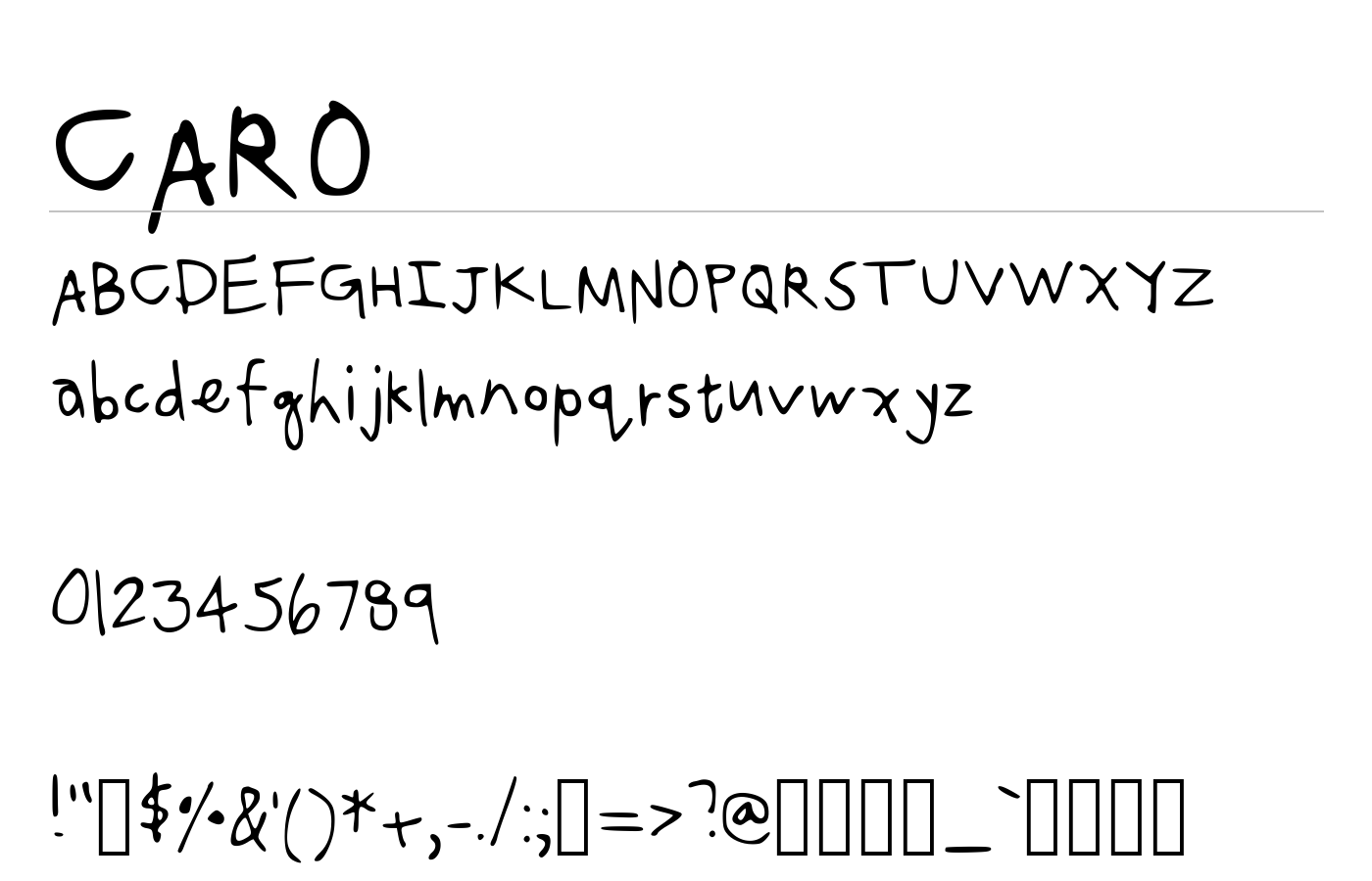 CARO Font preview