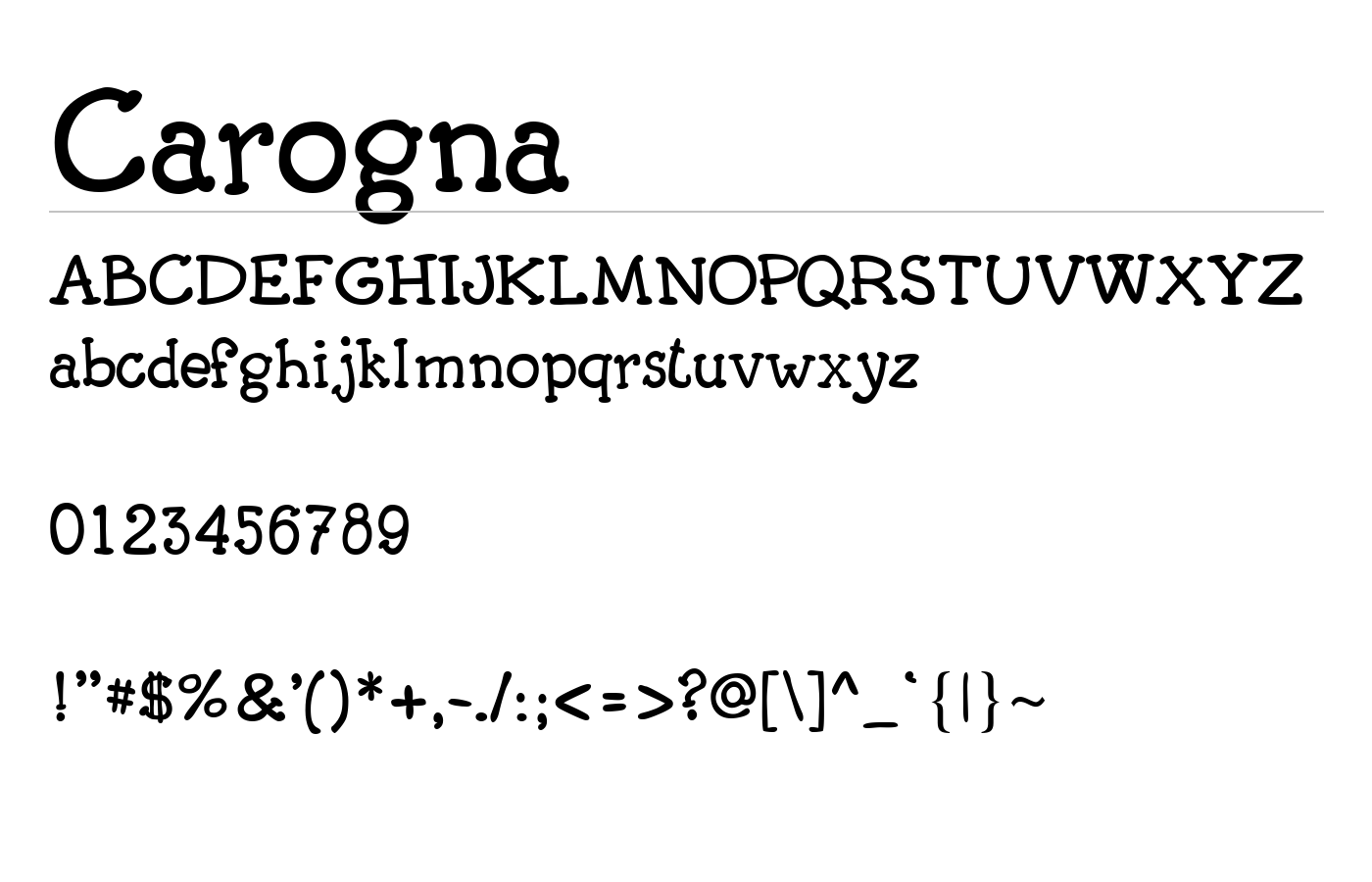 Carogna Font preview