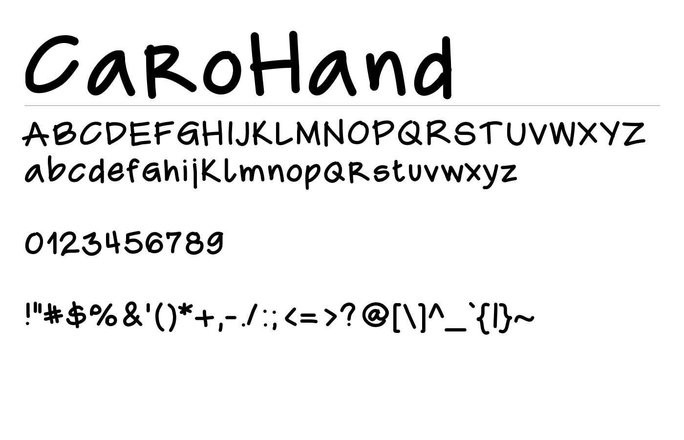 CaroHand Font preview