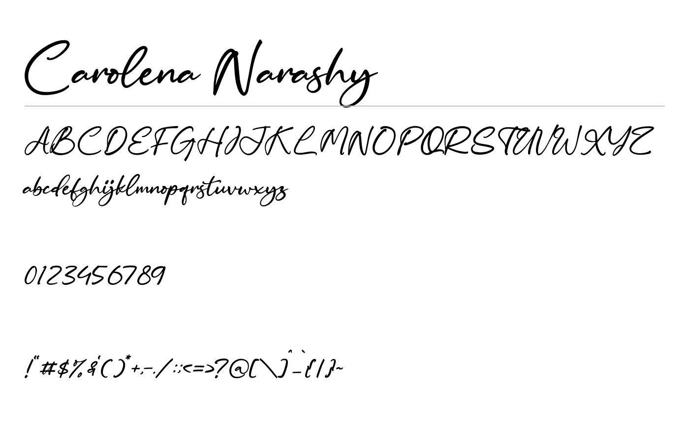 Carolena Narashy Font preview