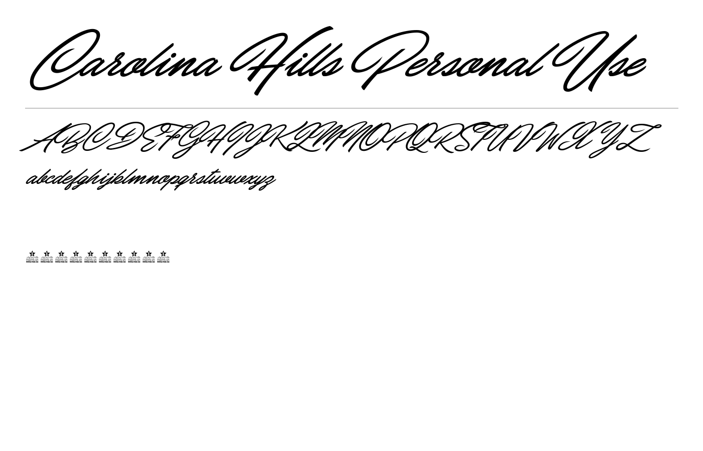 Carolina Hills Personal Use Font preview