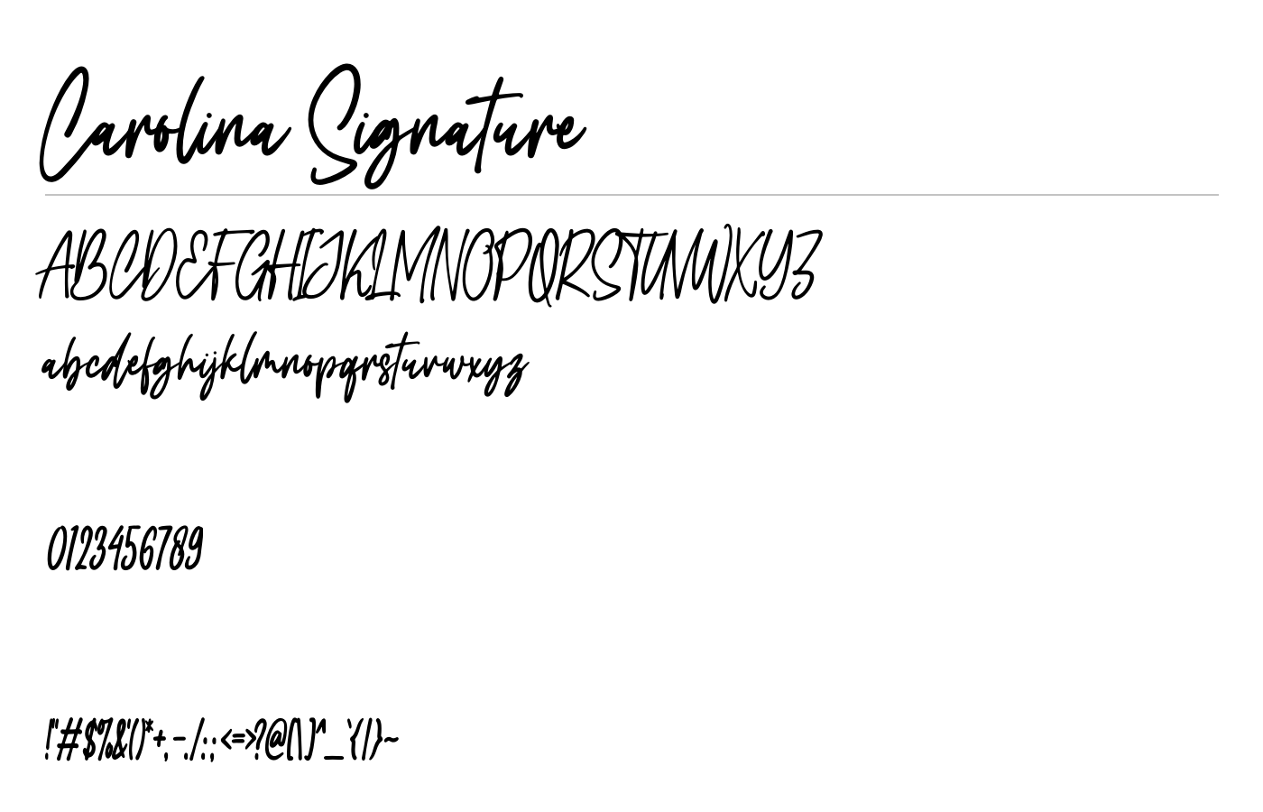 Carolina Signature Font preview