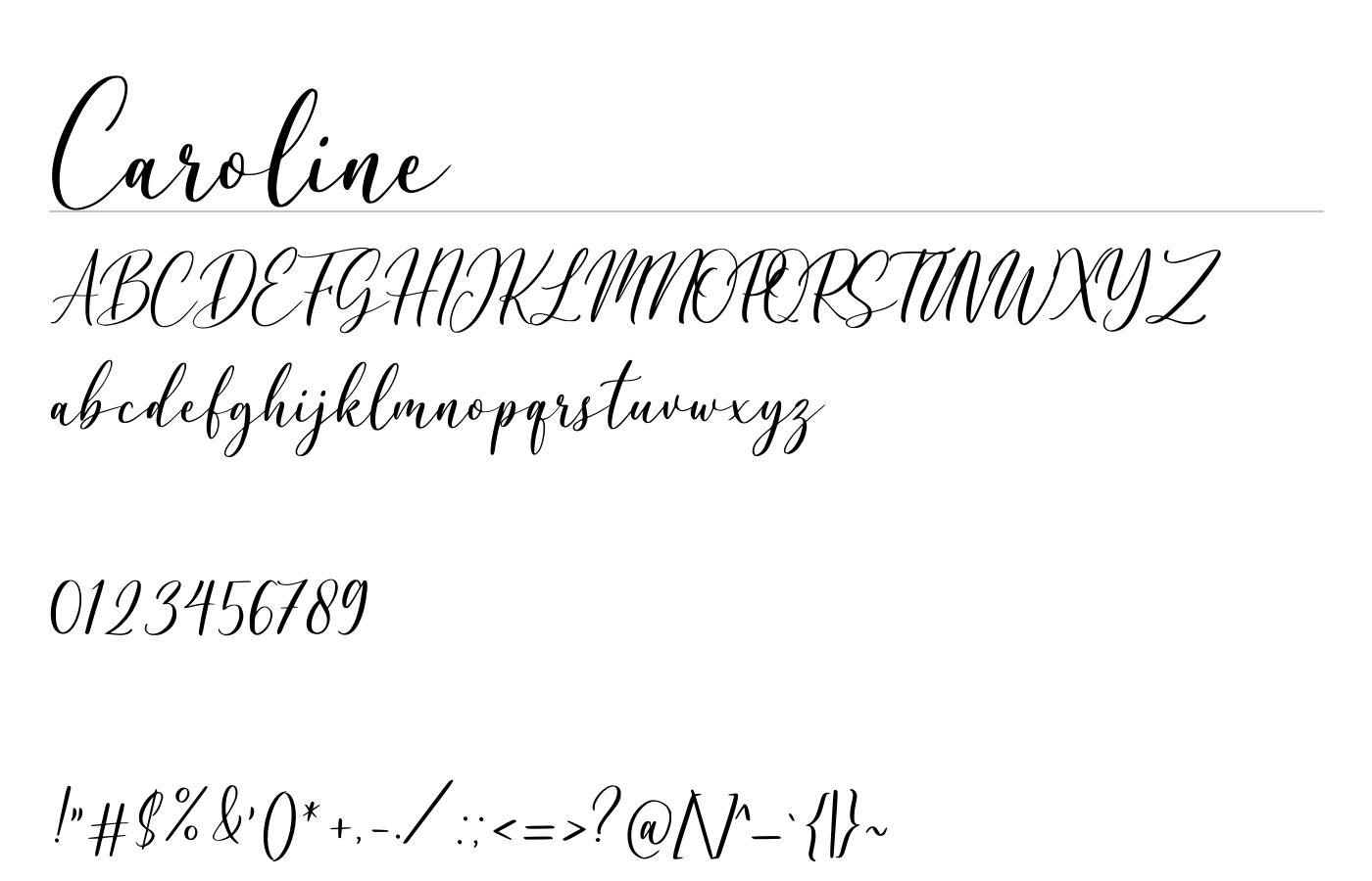 Caroline Font preview