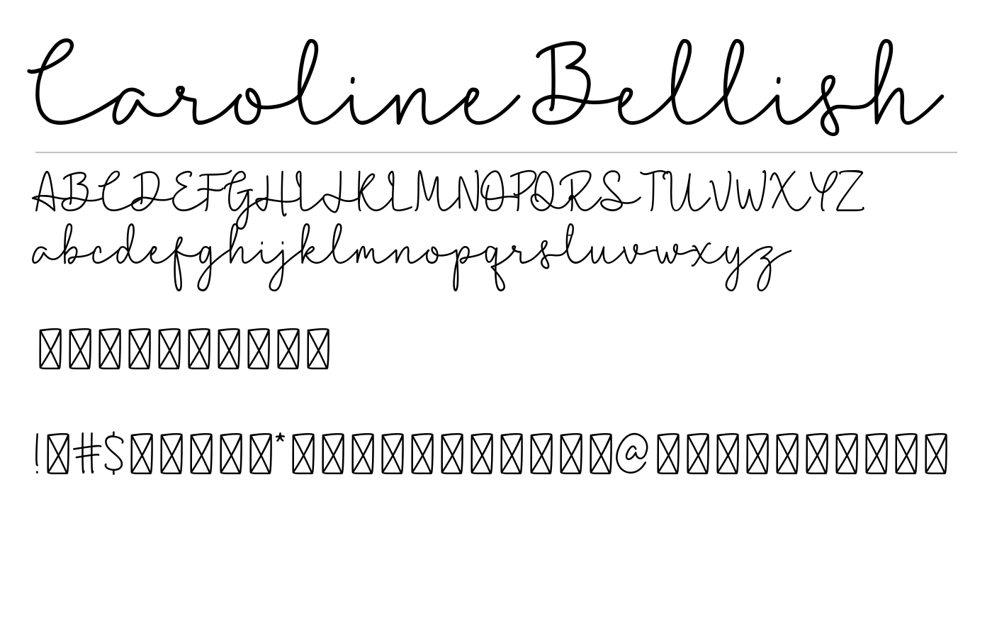Caroline Bellish Font preview