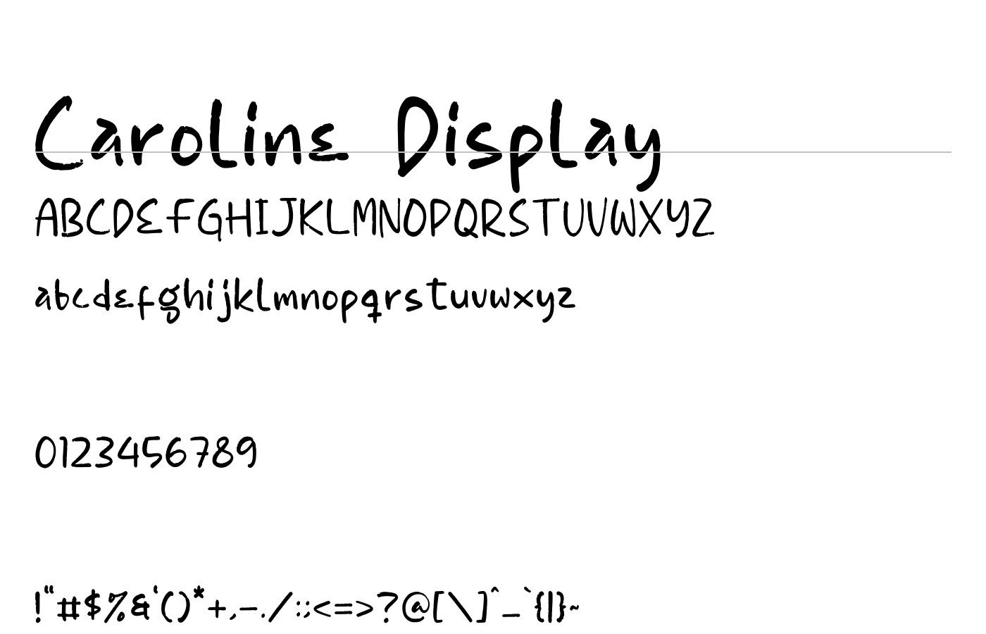 Caroline Display Font preview