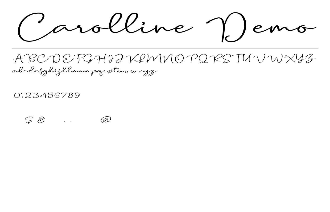 Carolline Demo Font preview