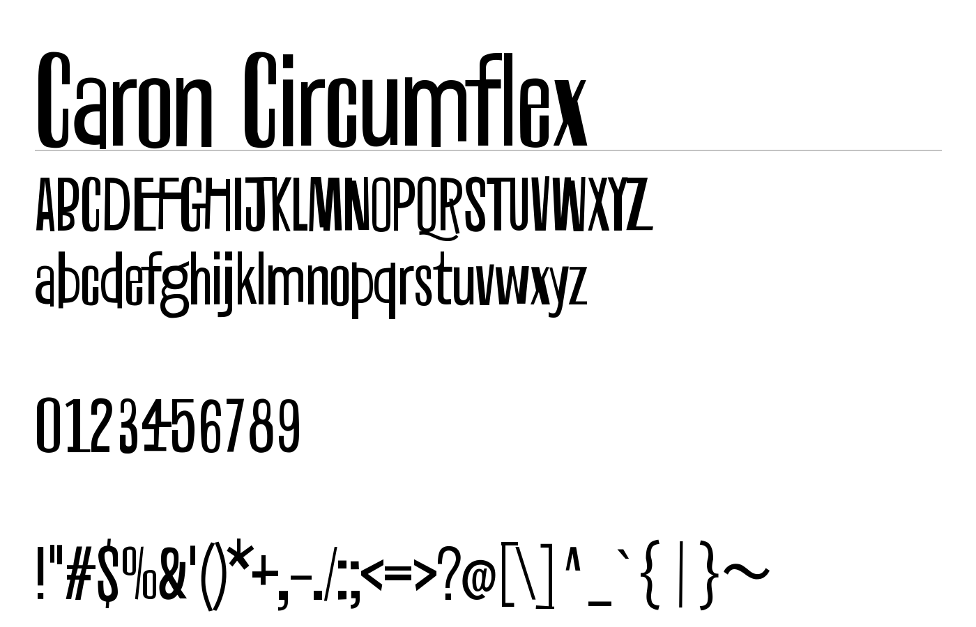 Caron Circumflex Font preview