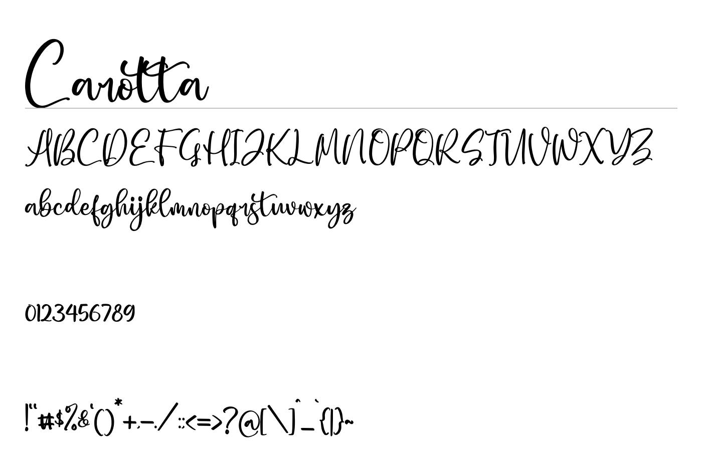 Carotta Font preview