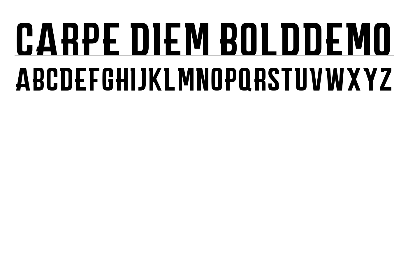 CARPE DIEM BOLD_DEMO Font preview