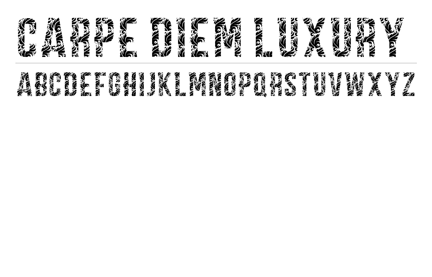 CARPE DIEM LUXURY demo Font preview