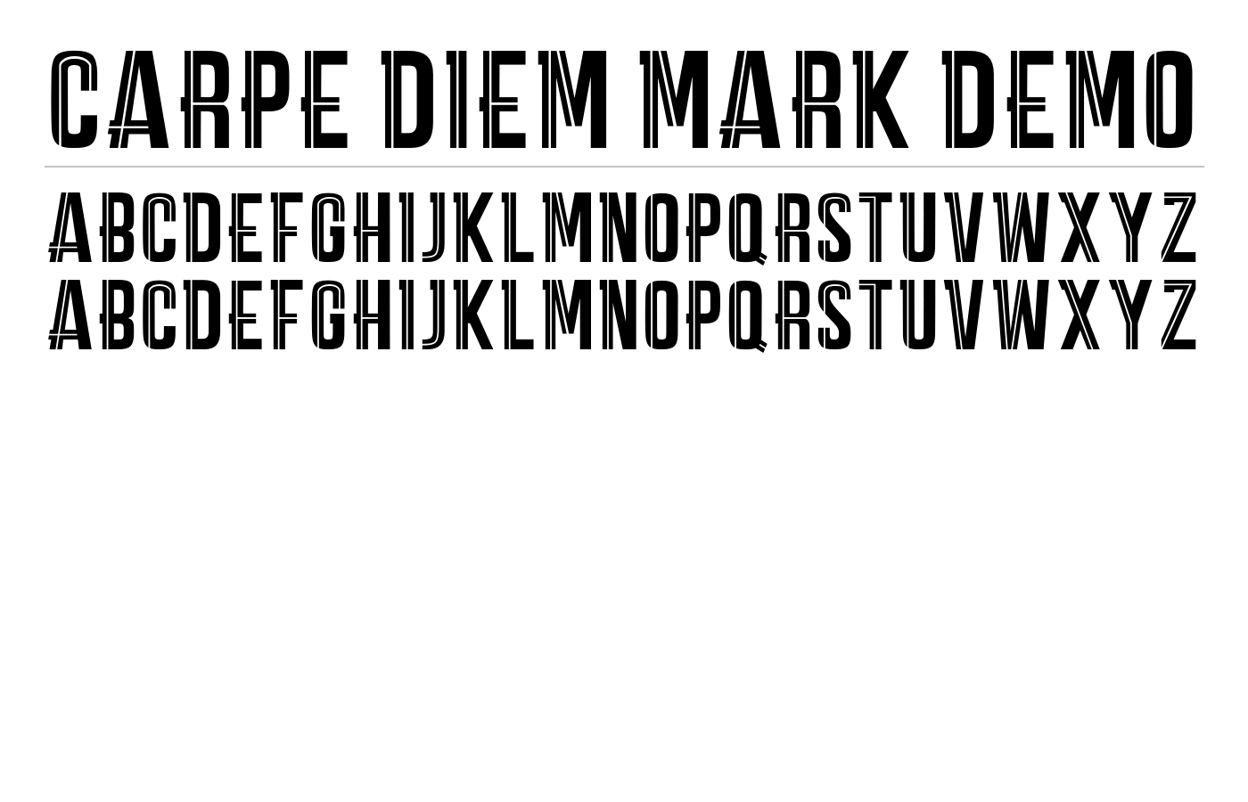 CARPE DIEM MARK DEMO Font preview
