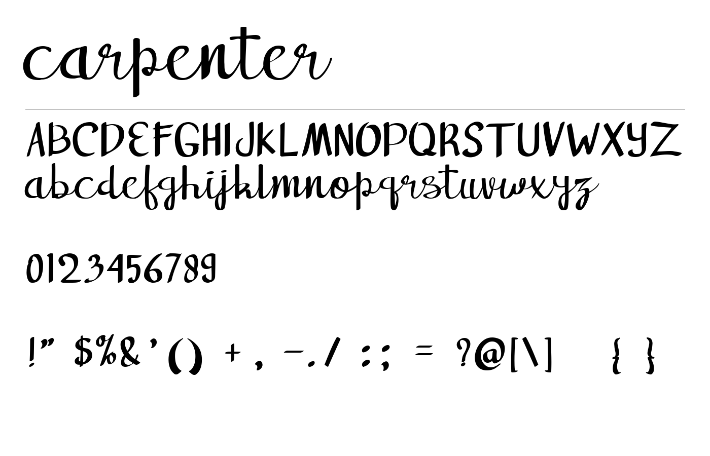 carpenter Font preview