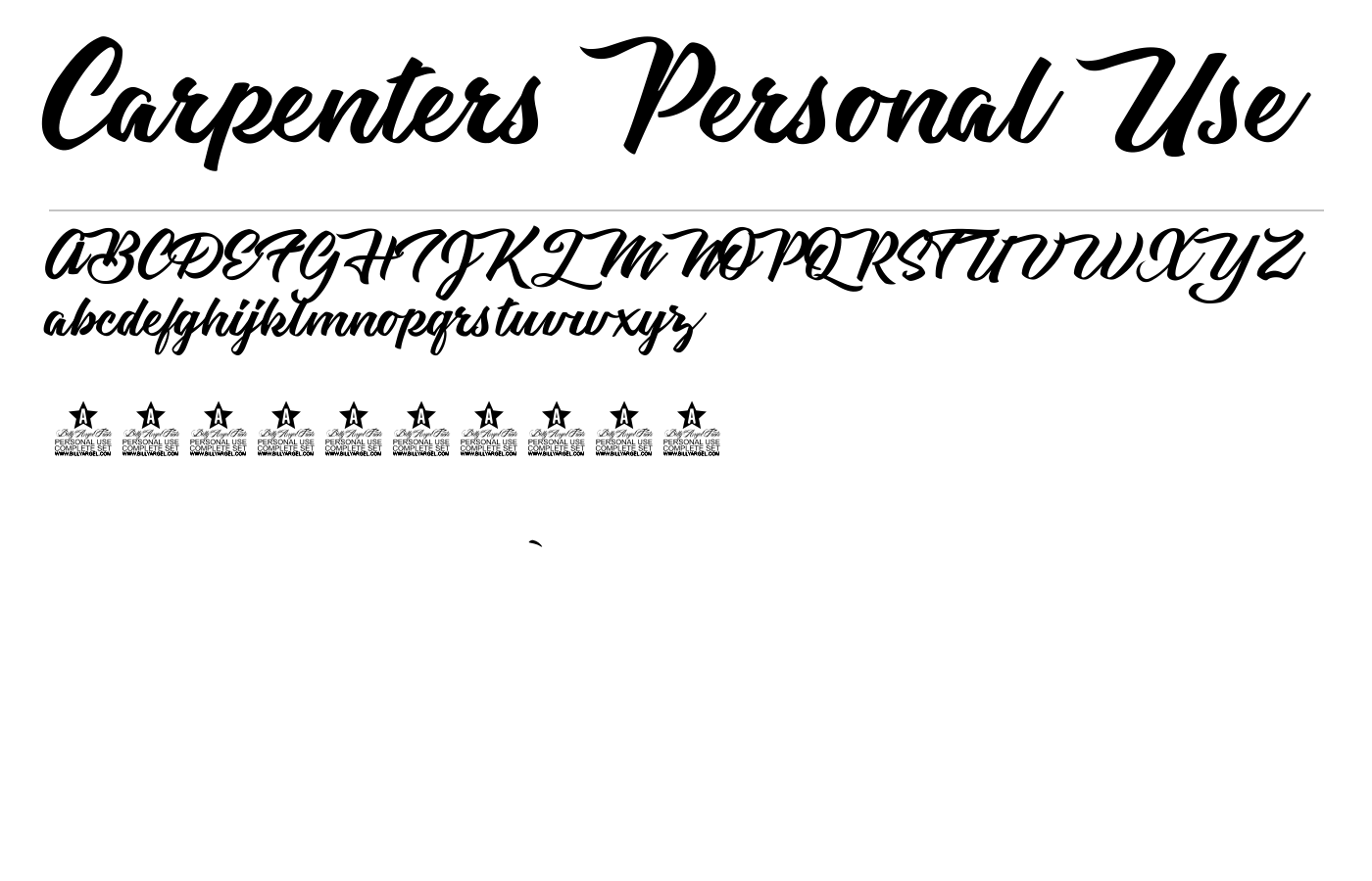 Carpenters Personal Use Font preview