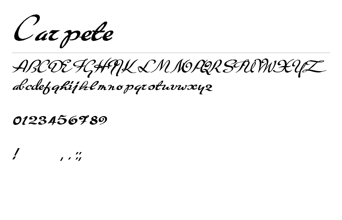 Carpete Font preview