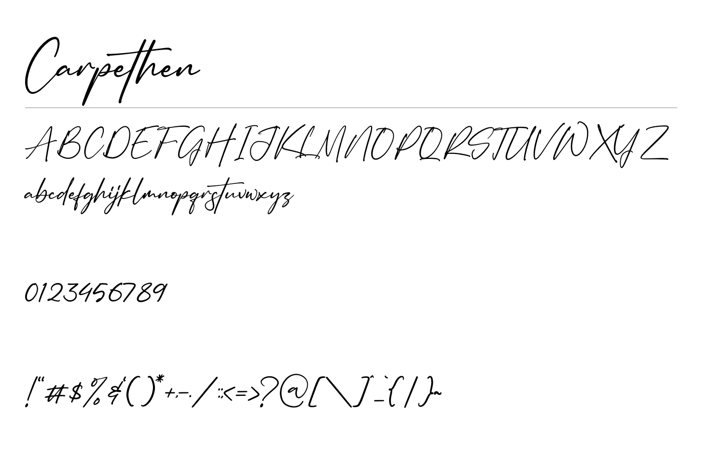 Carpethen Font preview