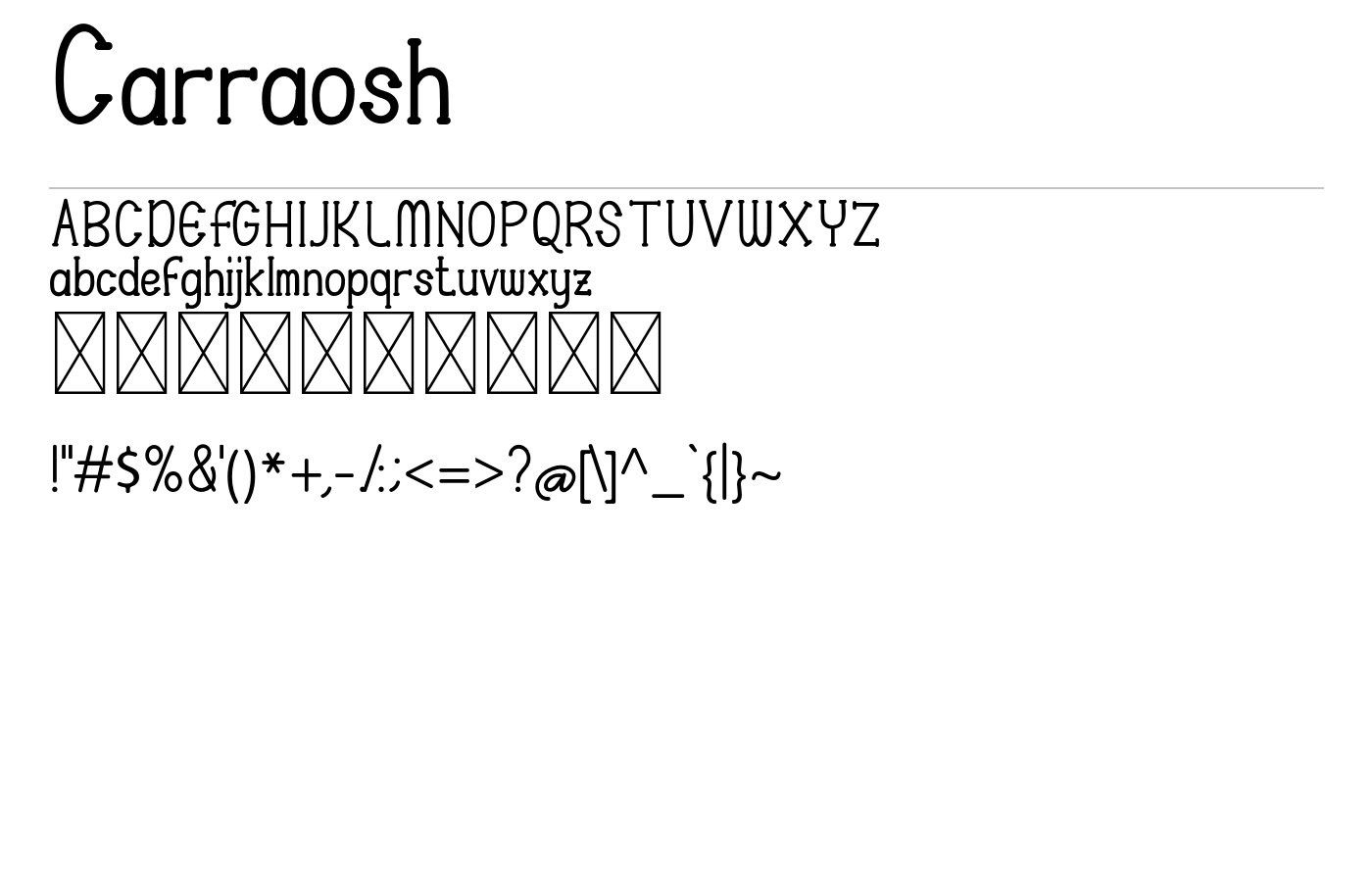 Carraosh Font preview