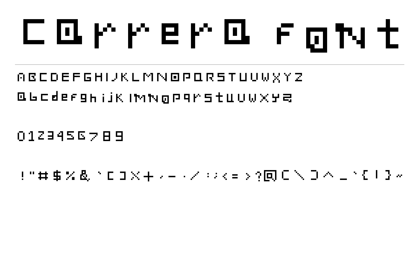Carrera font preview