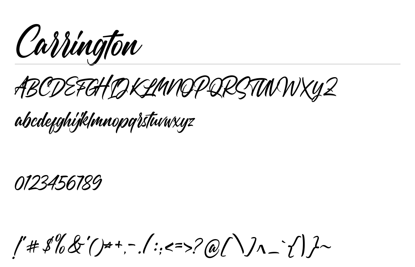 Carrington Font preview