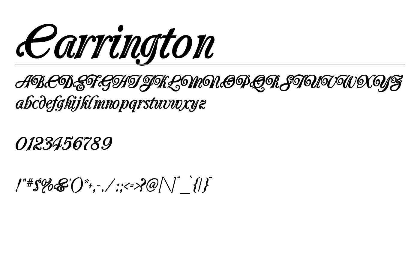 Carrington Font preview