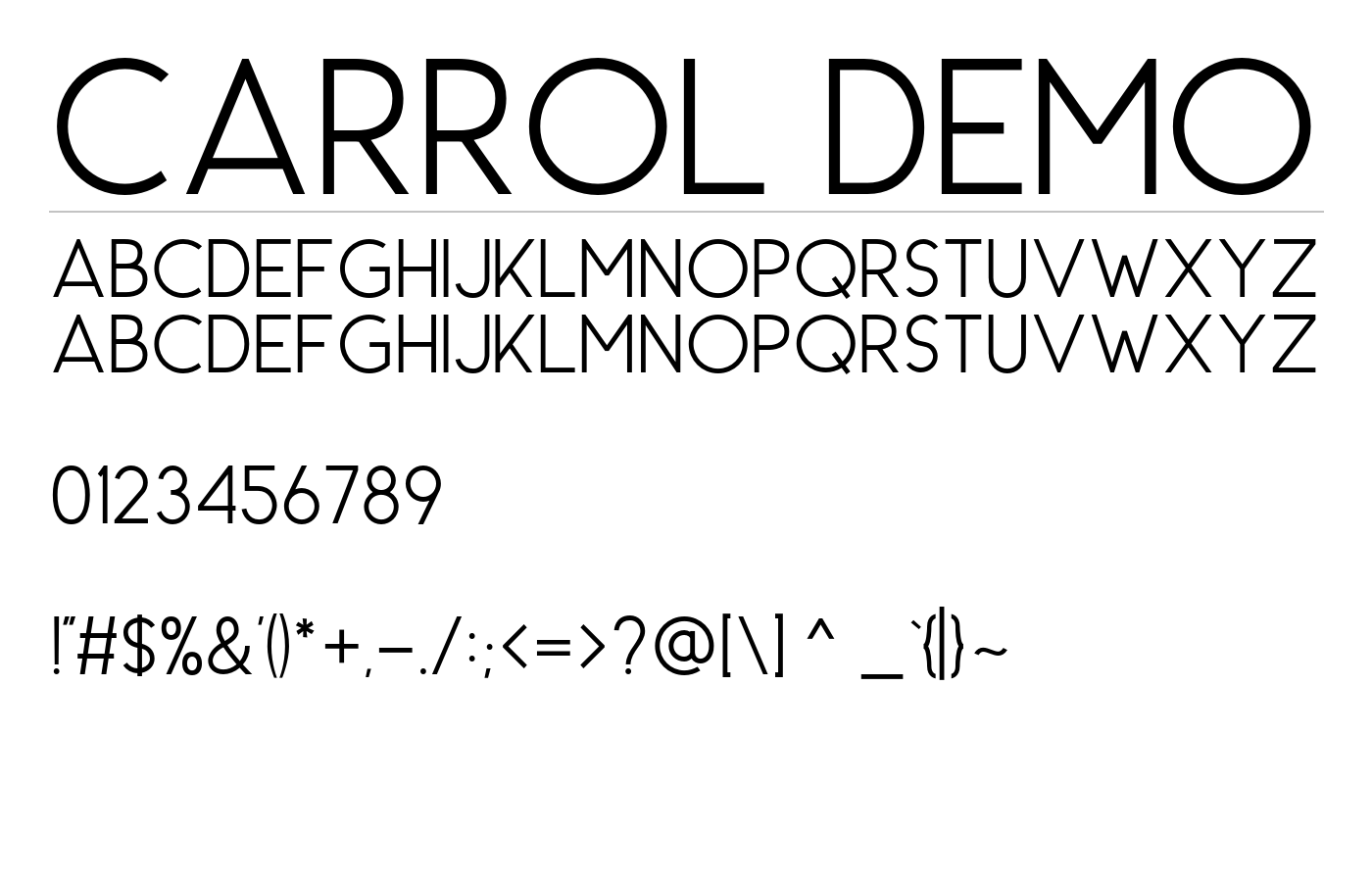Carrol DEMO Font preview