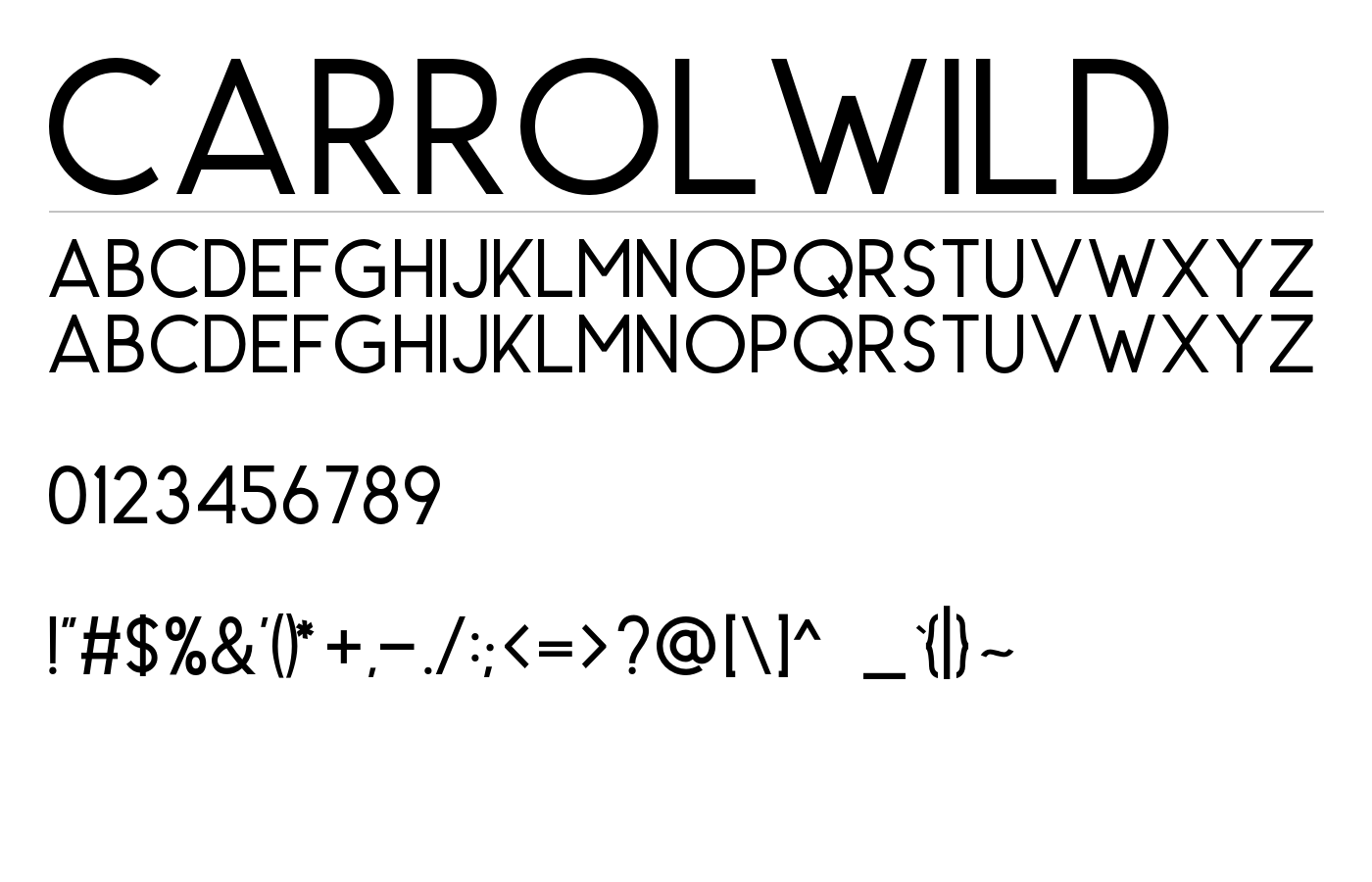 CarrolWild Font preview