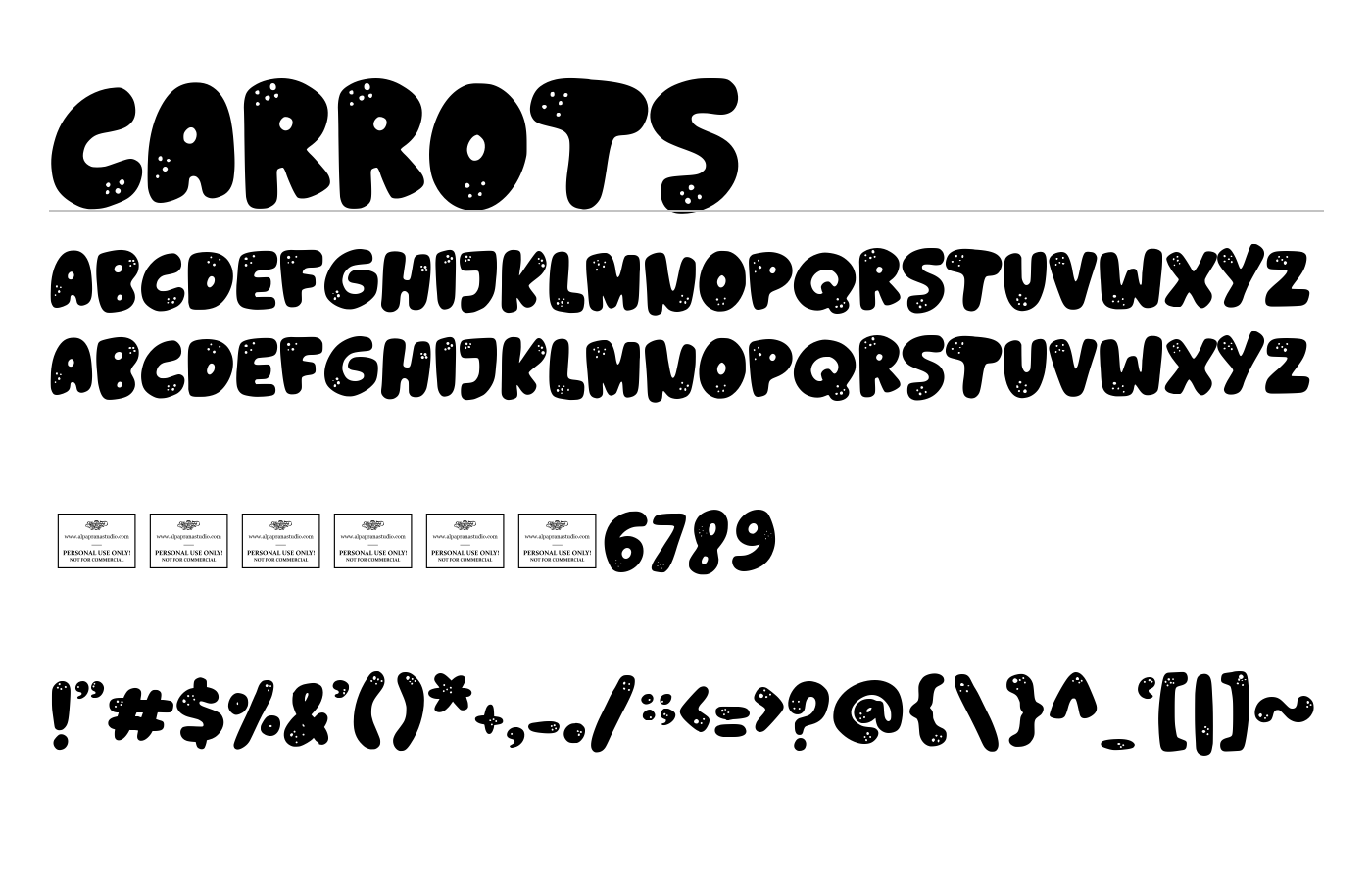 Carrots Font preview