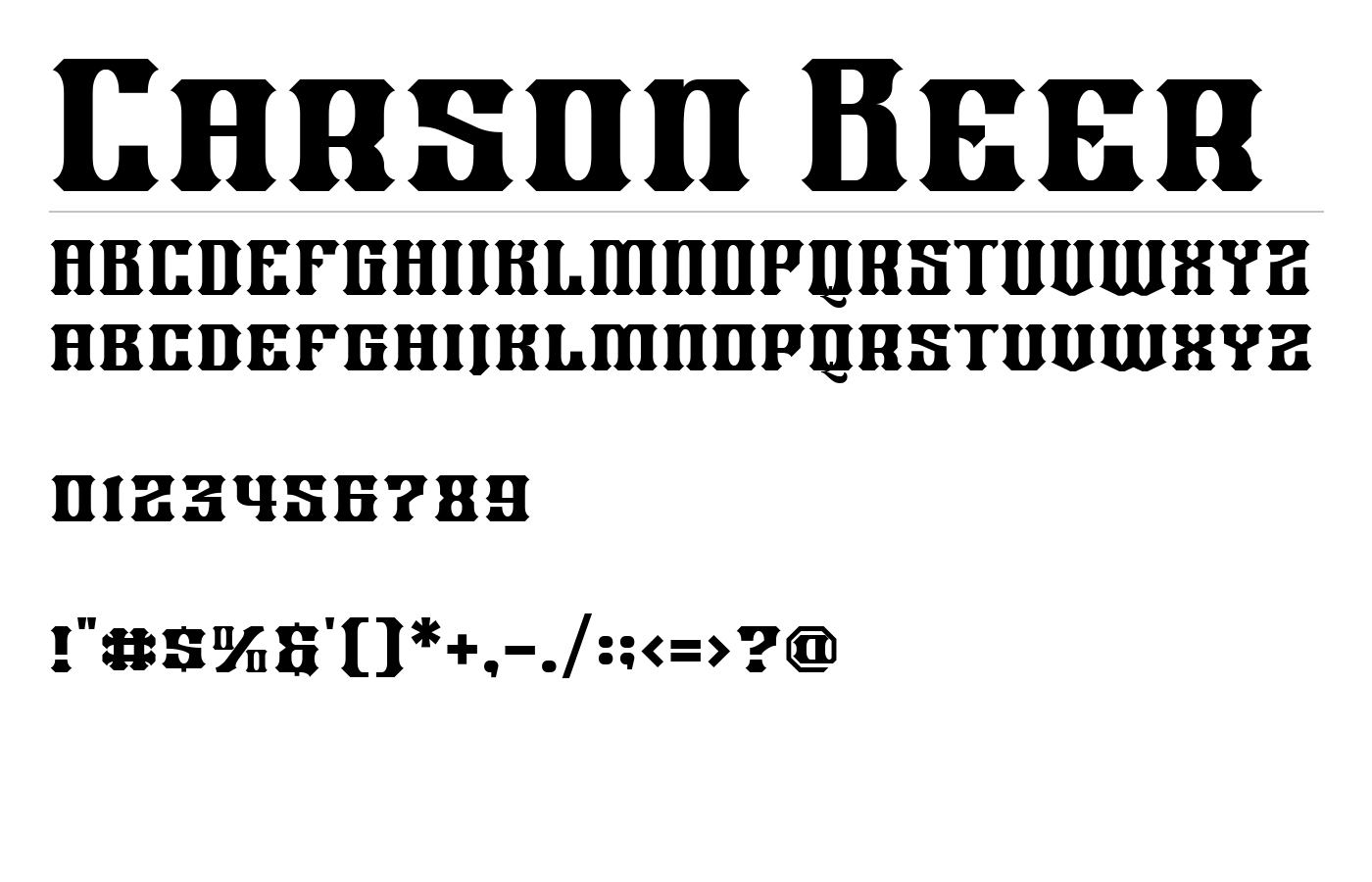Carson Beer Font preview