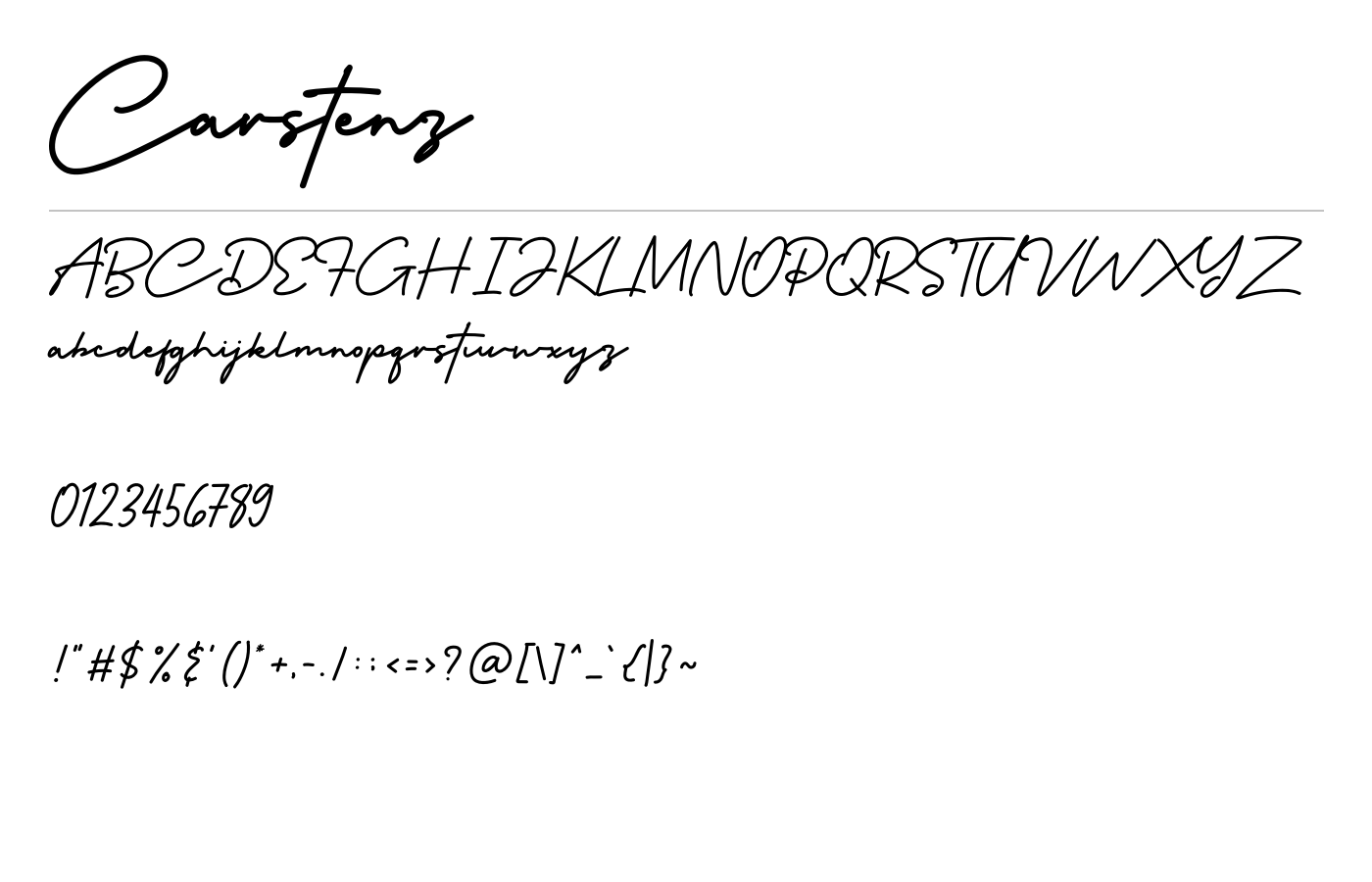 Carstenz Font preview