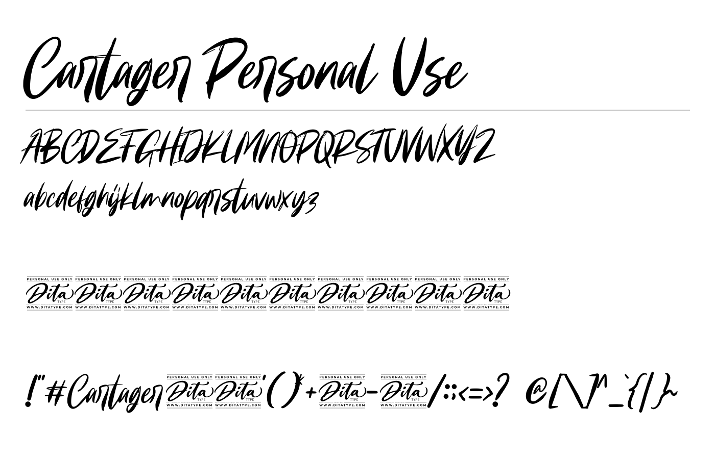 Cartager Personal Use Font preview