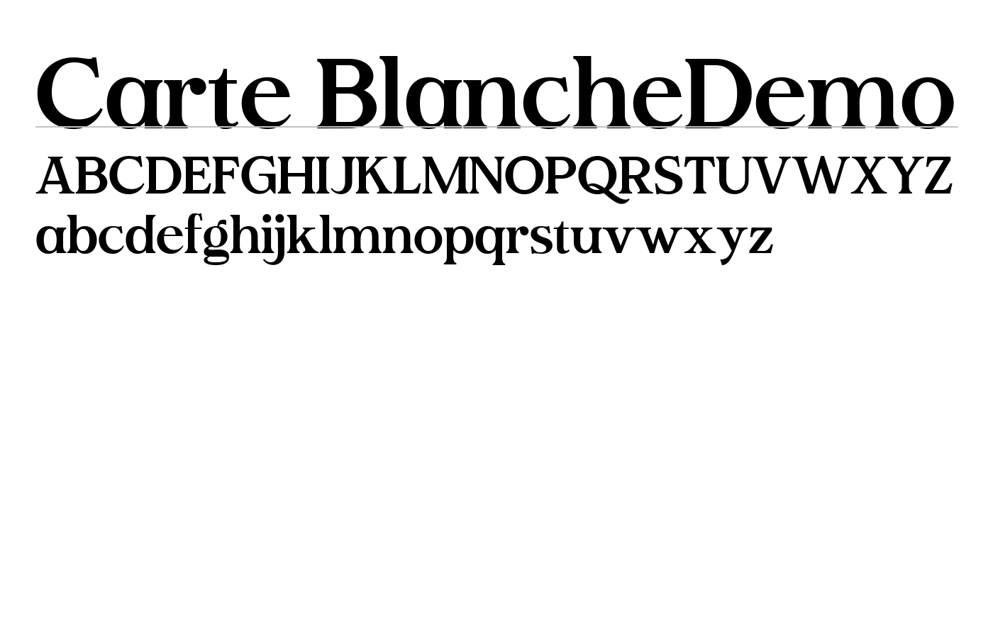 Carte BlancheDemo Font preview