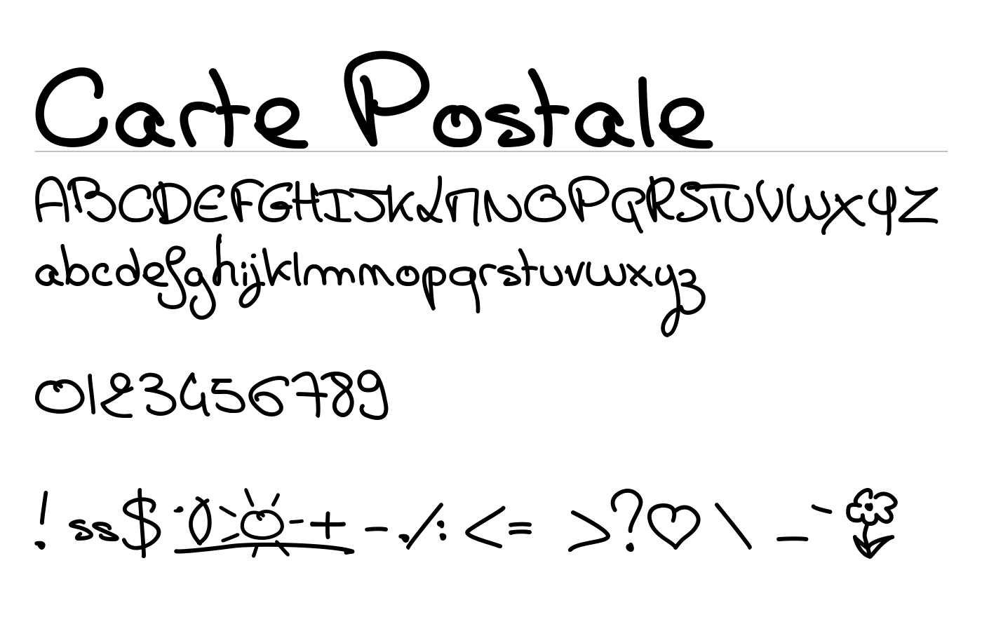 Carte Postale Font preview