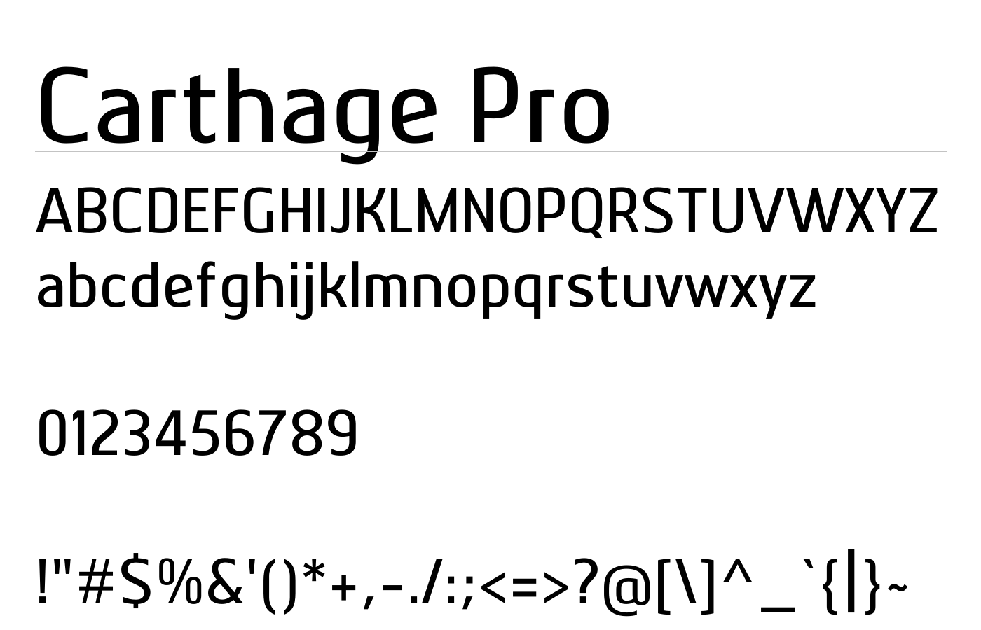 Carthage Pro Font preview