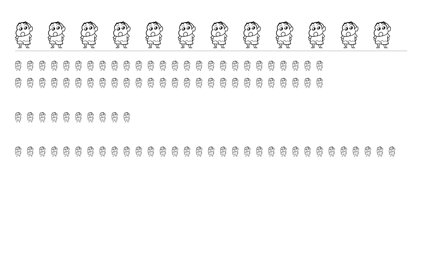 CARTOON 1994 Font preview
