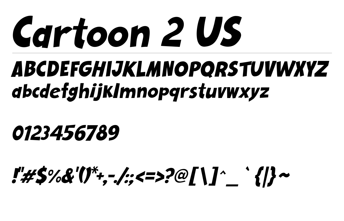 Cartoon 2 US Font preview