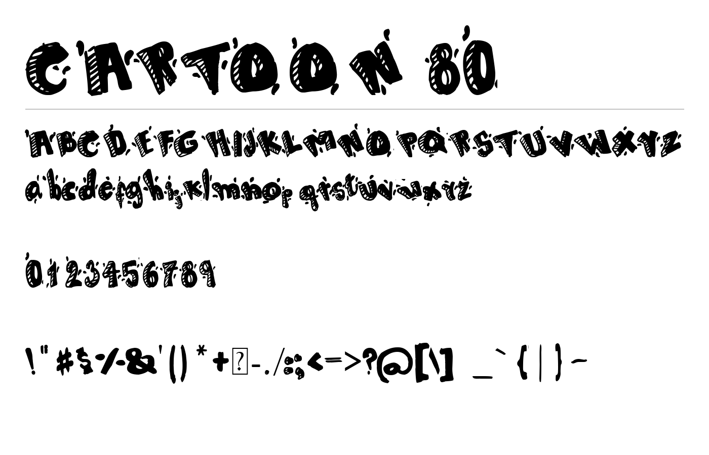 CARTOON 80 Font preview
