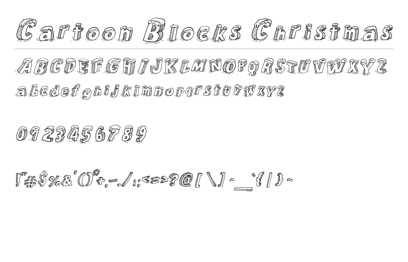 Cartoon Blocks Christmas Font preview