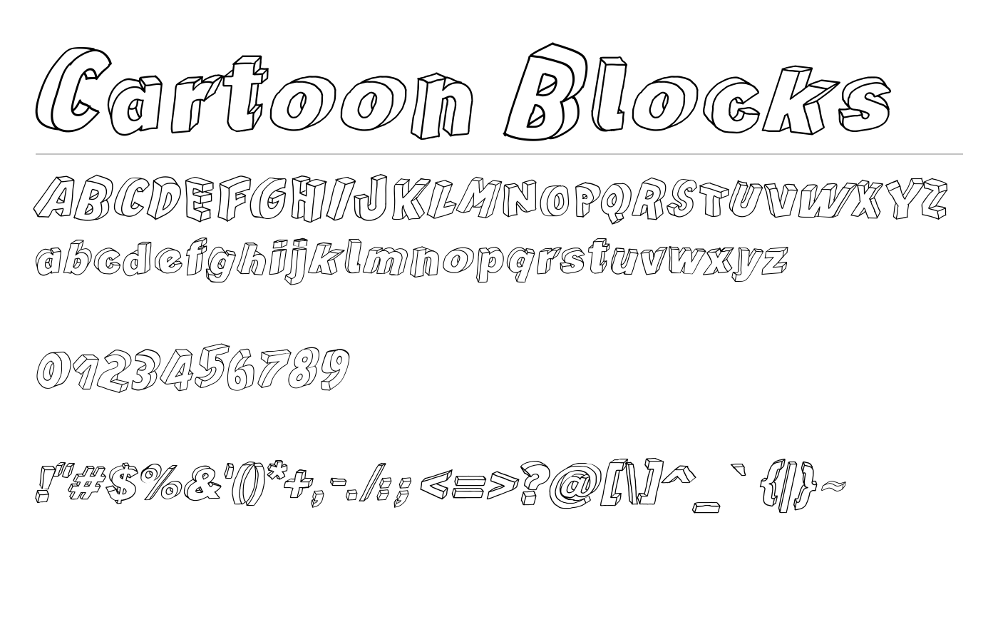 Cartoon Blocks Font preview