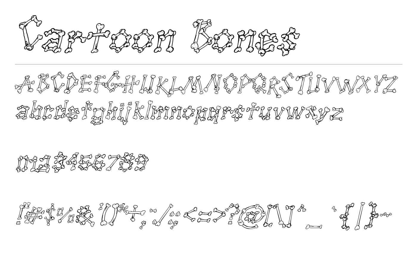 Cartoon Bones Font preview