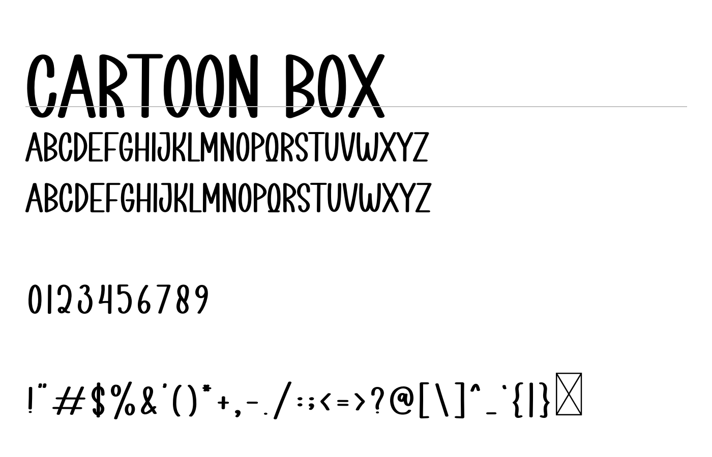 Cartoon Box Font preview