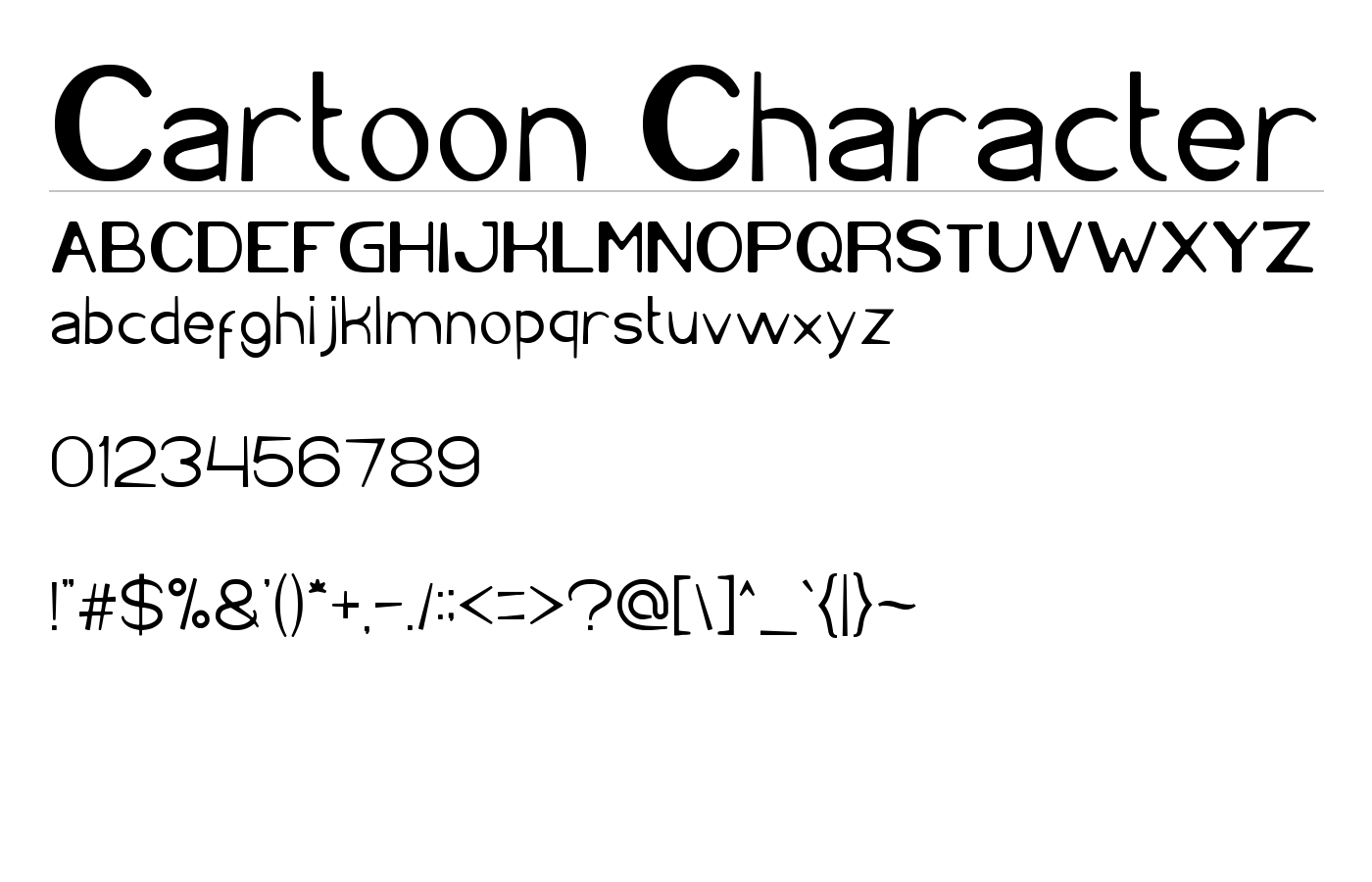 Cartoon Character Font preview