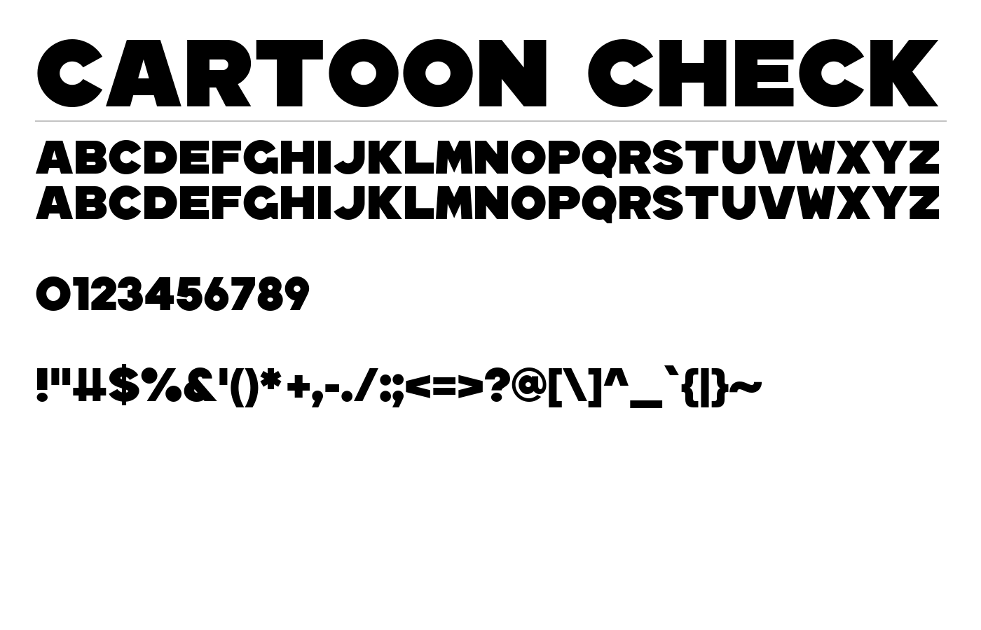 Cartoon Check Font preview