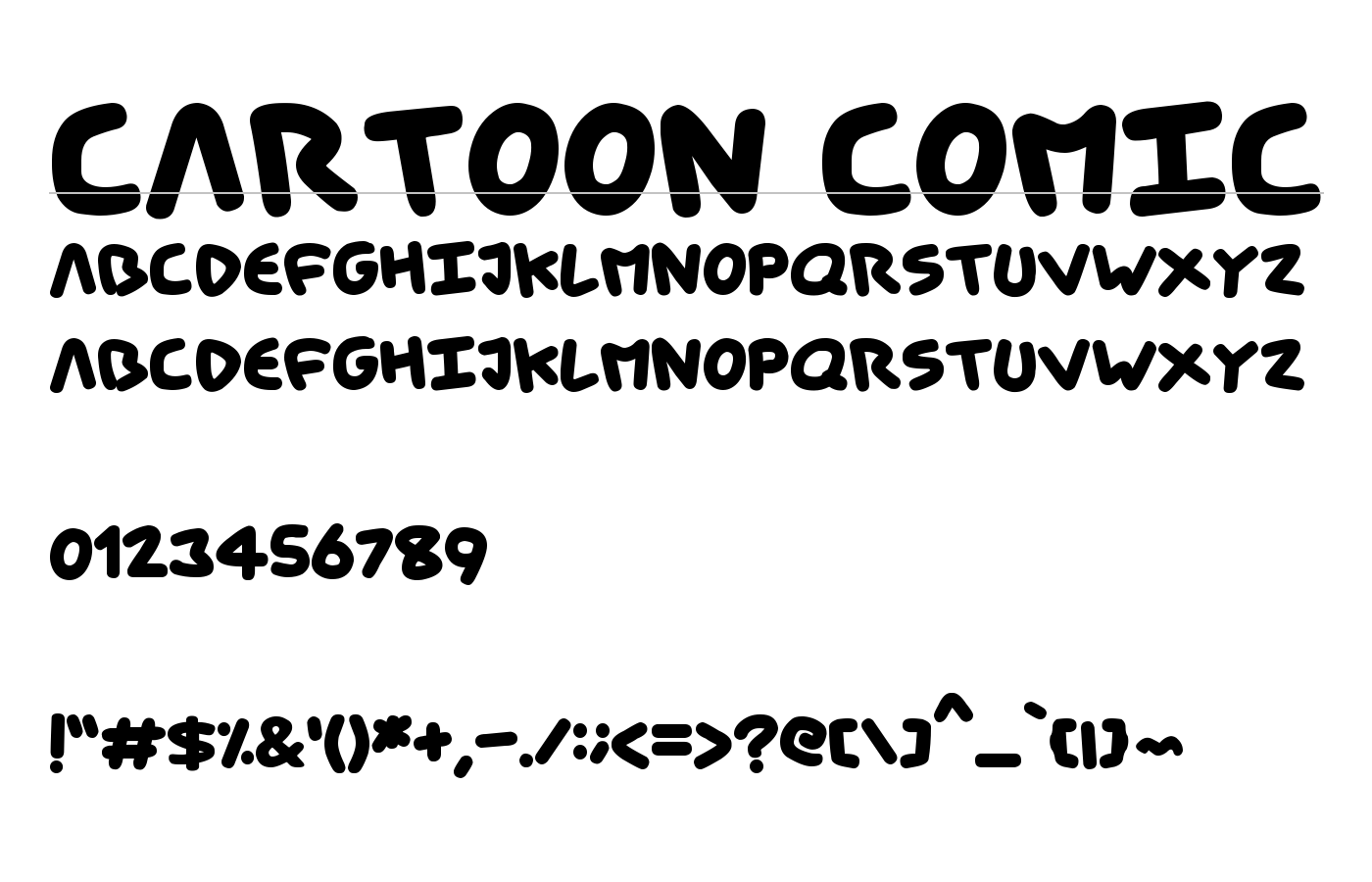 Cartoon Comic Font preview